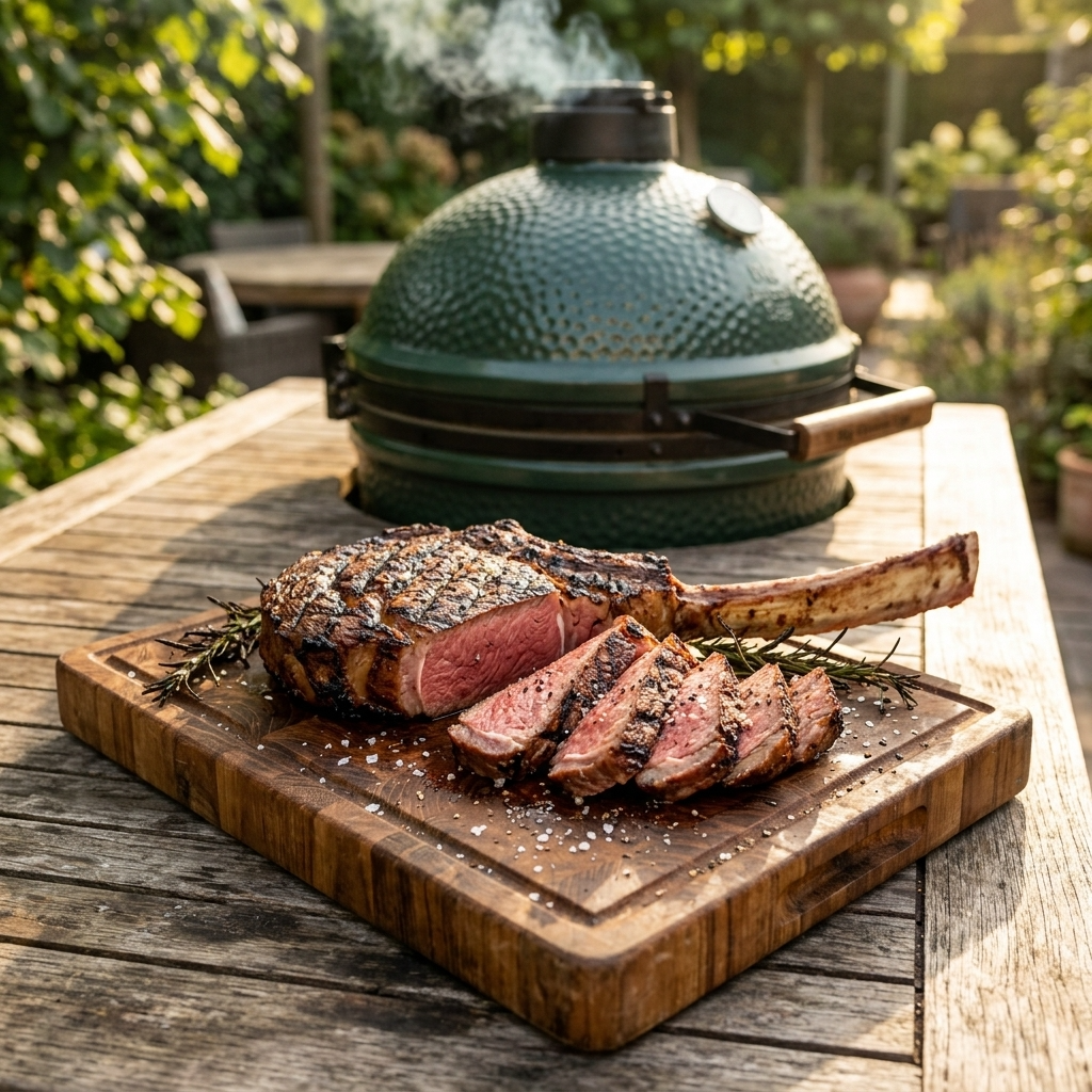 Dry-Aged Tomahawk Cooked On A BBQ