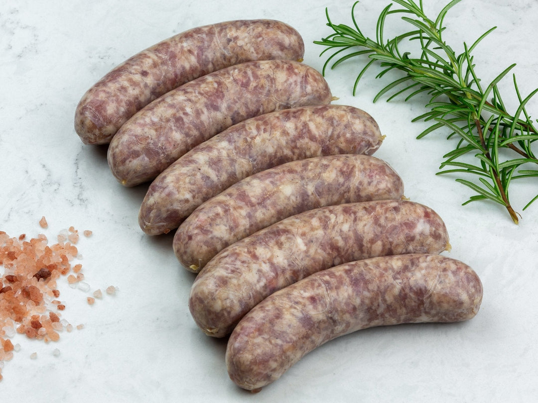 Traditional free-range pork sausages from Thomas Joseph Butchery