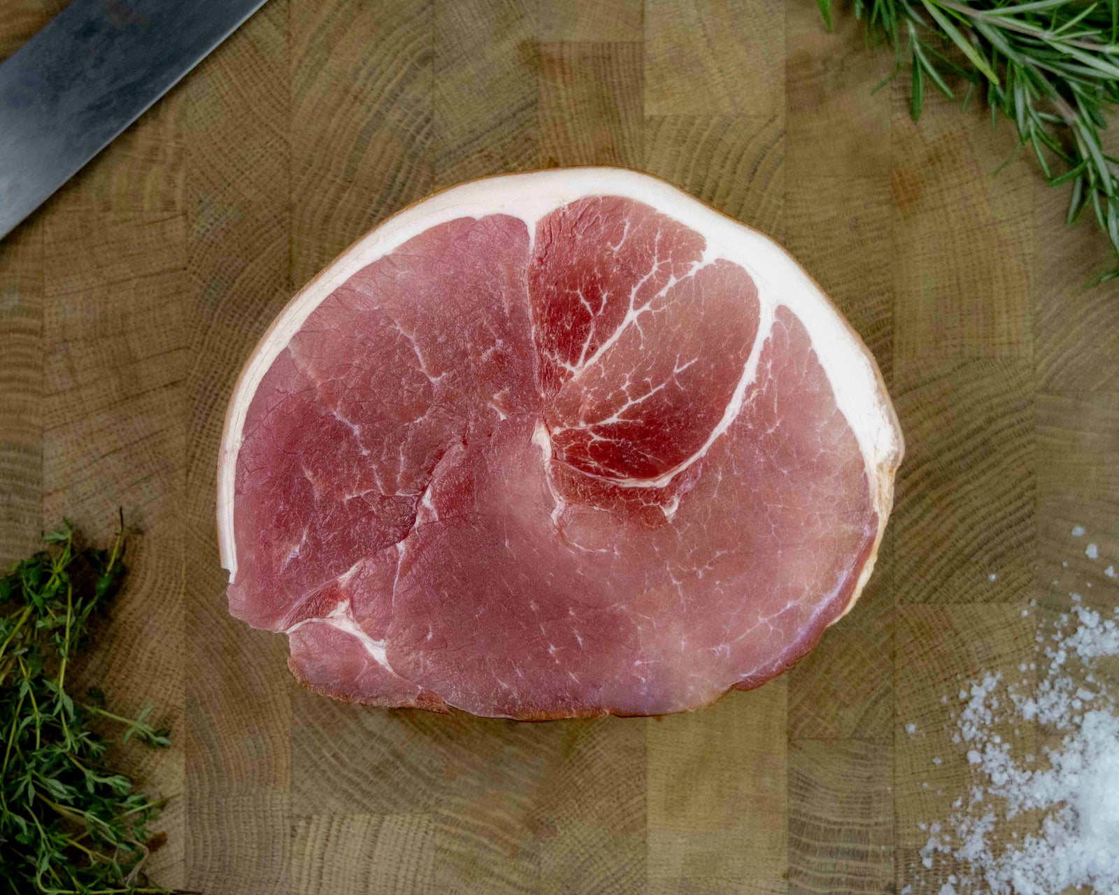 Blythburgh free range dry-cured gammon joint, boneless horseshoe cut, from Thomas Joseph Butchery