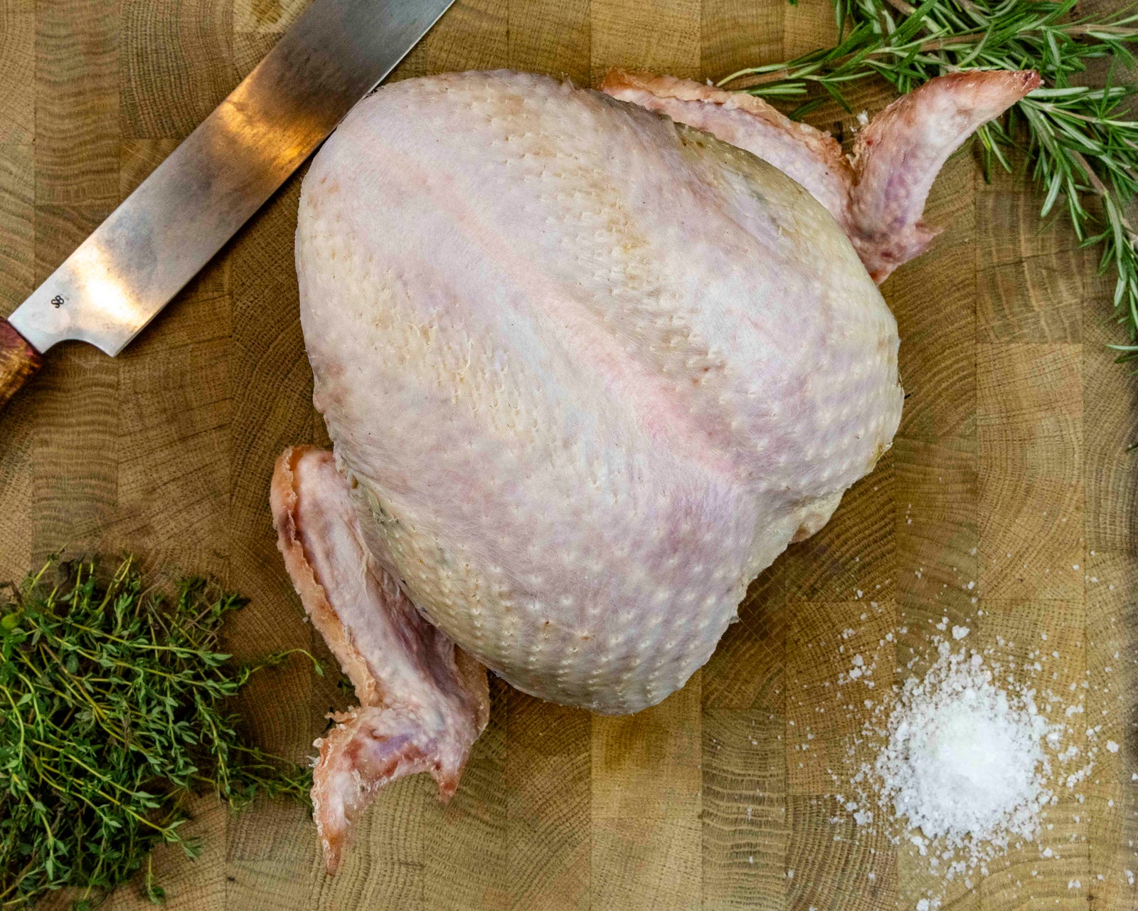Free range bronze turkey crown, game hung and dry plucked, from Thomas Joseph Butchery