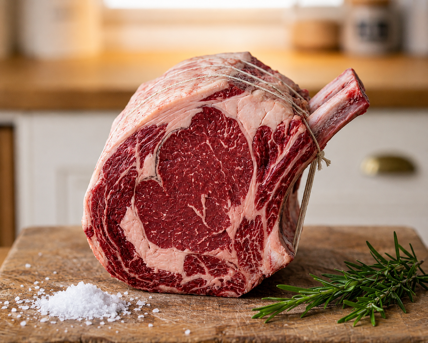French trimmed fore-rib of beef, grass fed and dry-aged, from Thomas Joseph Butchery