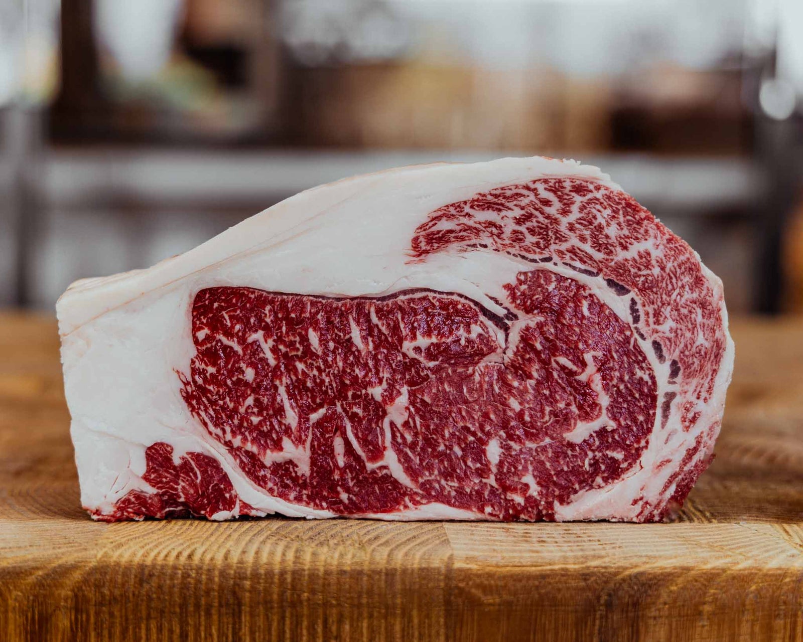 Rolled Wagyu ribeye roasting joint, dry-aged and hand-tied