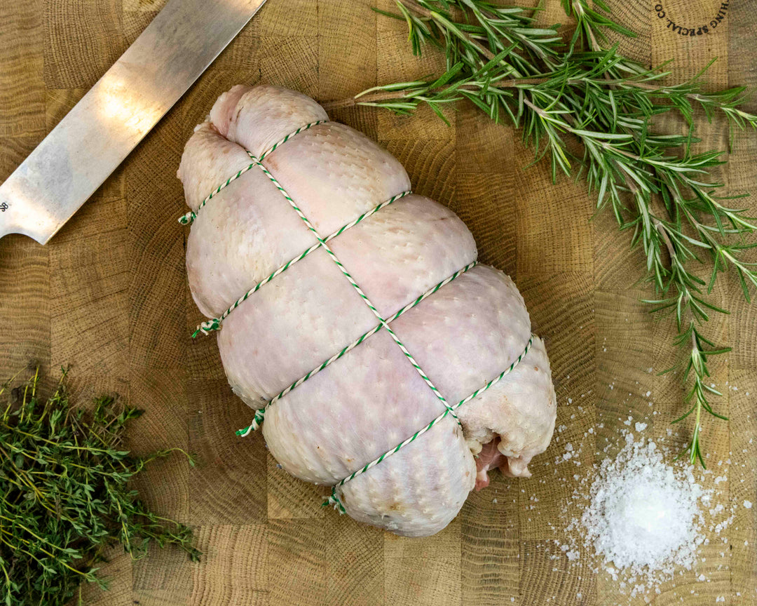 Rolled turkey breast joint with skin on, game hung free range bronze
