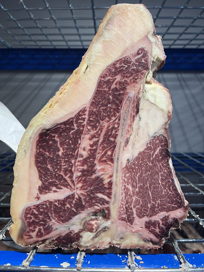 50 Day Dry-Aged Limousin Cross Porterhouse - Thomas Joseph Butchery - Ethical Dry-Aged Meat The Best Steak UK Thomas Joseph Butchery