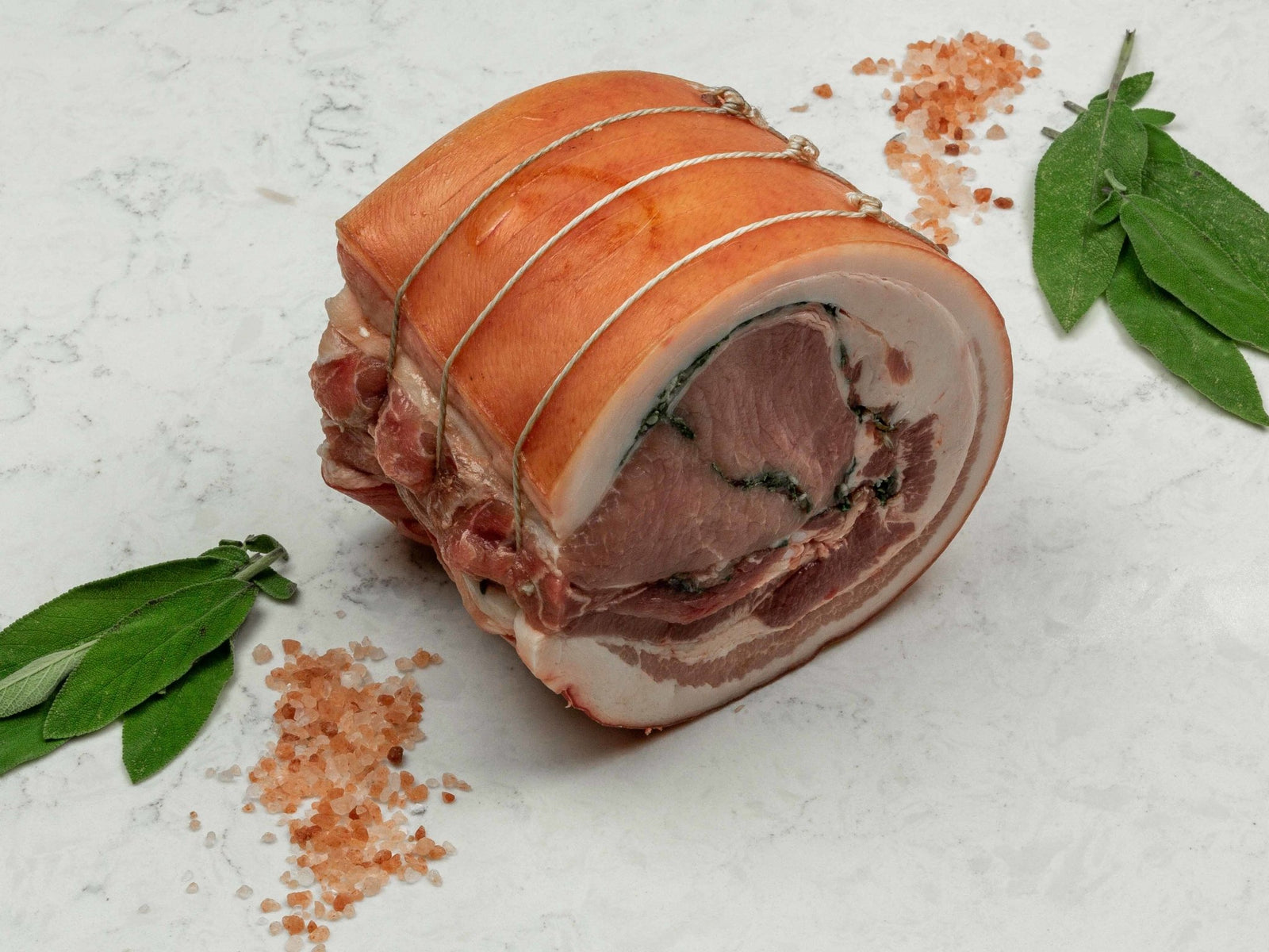 Christmas porchetta box with free range Blythburgh pork, pigs in blankets and sausage-meat