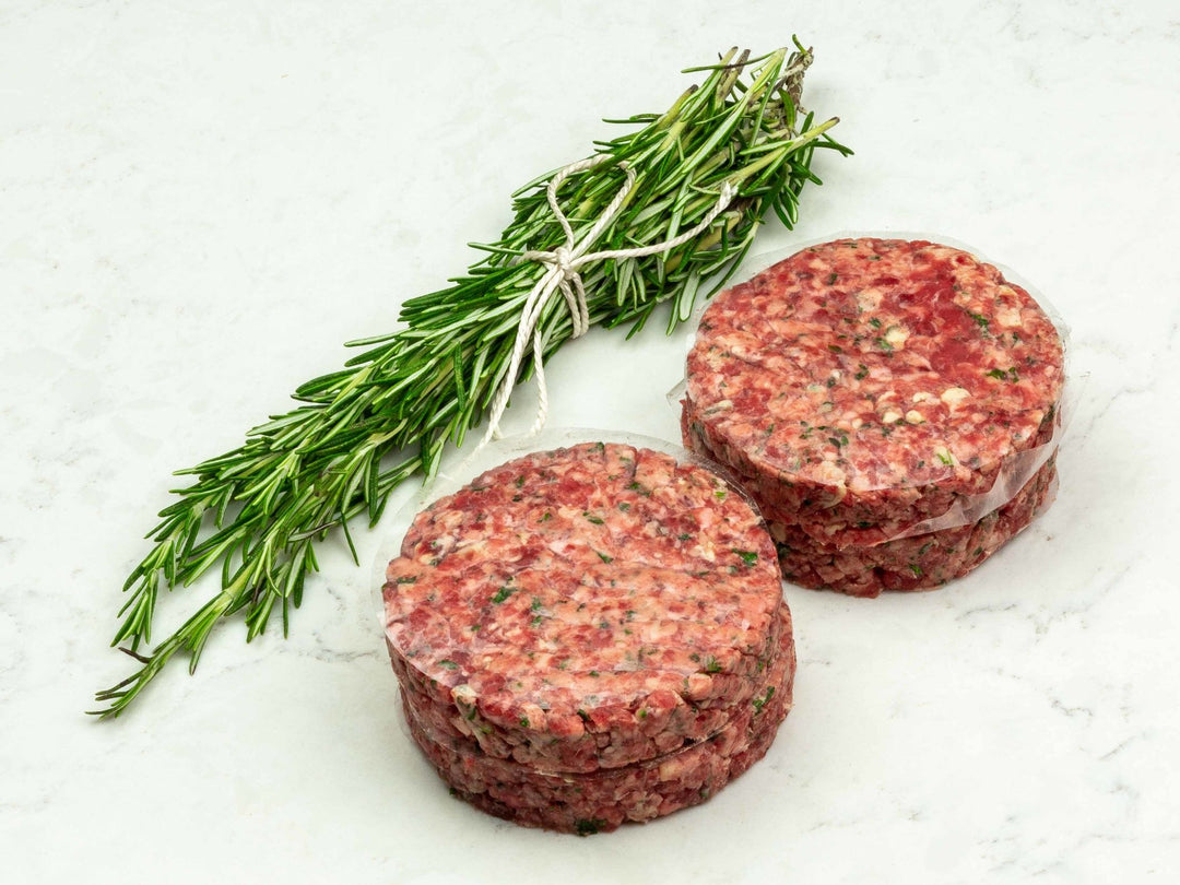 Dry-Aged Beef, Bone Marrow and Truffle Burgers — dry-aged beef, ready for the grill, Thomas Joseph Butchery