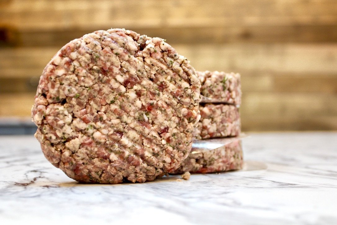 Minted Lamb Burgers — grass fed, dry-aged lamb from Thomas Joseph Butchery