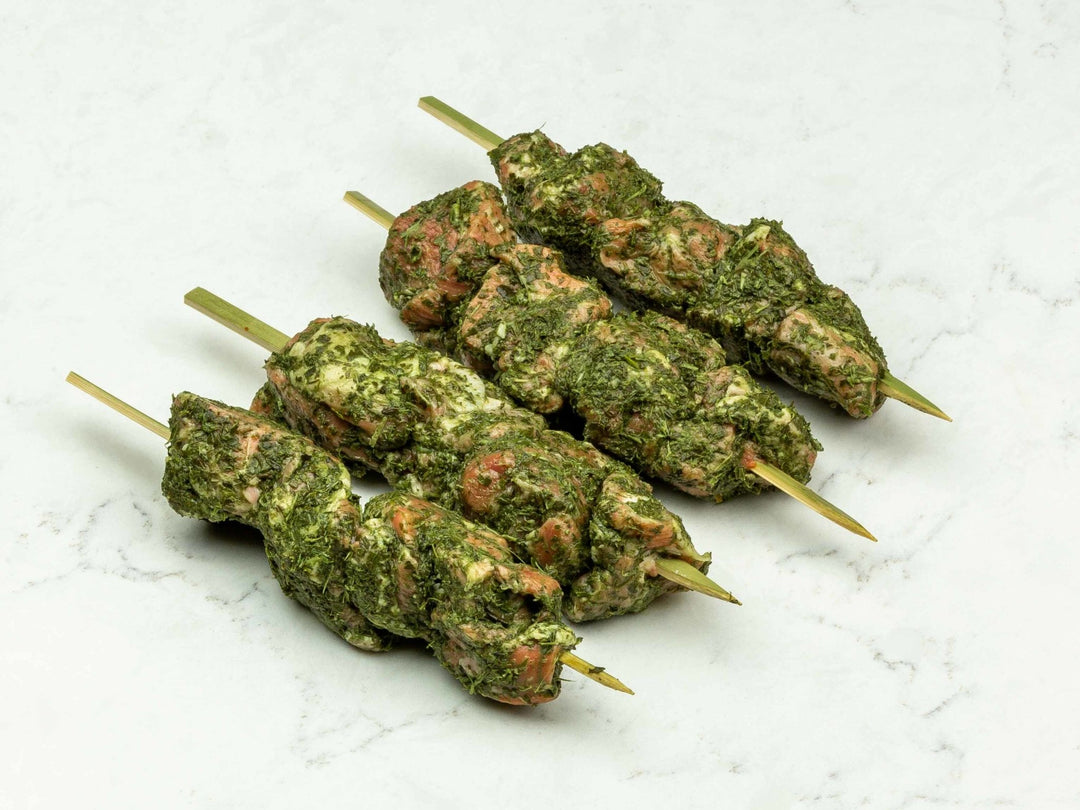 Minted Lamb Kebabs — grass fed, dry-aged lamb from Thomas Joseph Butchery